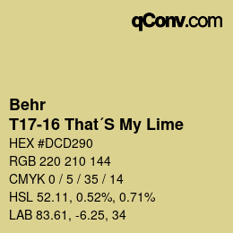 Color code: Behr - T17-16 That´S My Lime | qconv.com