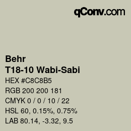 カラーコード: Behr - T18-10 Wabi-Sabi | qconv.com