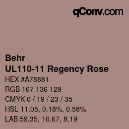 Farbcode: Behr - UL110-11 Regency Rose | qconv.com