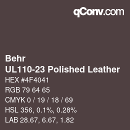 カラーコード: Behr - UL110-23 Polished Leather | qconv.com