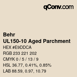 カラーコード: Behr - UL150-10 Aged Parchment | qconv.com