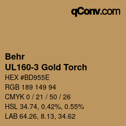 Color code: Behr - UL160-3 Gold Torch | qconv.com