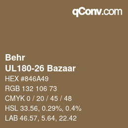 Color code: Behr - UL180-26 Bazaar | qconv.com