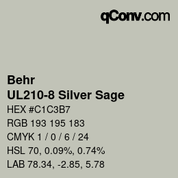 カラーコード: Behr - UL210-8 Silver Sage | qconv.com