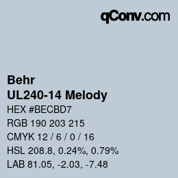 Farbcode: Behr - UL240-14 Melody | qconv.com