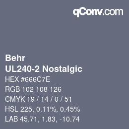 Color code: Behr - UL240-2 Nostalgic | qconv.com
