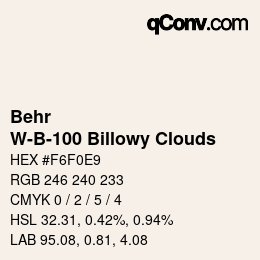 カラーコード: Behr - W-B-100 Billowy Clouds | qconv.com