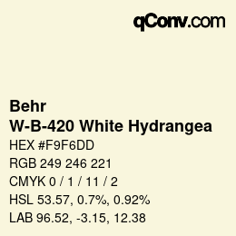 Color code: Behr - W-B-420 White Hydrangea | qconv.com