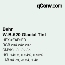 Code couleur: Behr - W-B-520 Glacial Tint | qconv.com