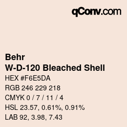 Color code: Behr - W-D-120 Bleached Shell | qconv.com