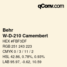 Color code: Behr - W-D-210 Camembert | qconv.com