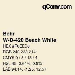 カラーコード: Behr - W-D-420 Beach White | qconv.com