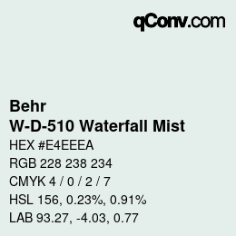 Farbcode: Behr - W-D-510 Waterfall Mist | qconv.com