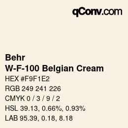 Código de color: Behr - W-F-100 Belgian Cream | qconv.com
