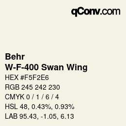 カラーコード: Behr - W-F-400 Swan Wing | qconv.com
