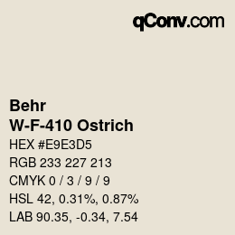 カラーコード: Behr - W-F-410 Ostrich | qconv.com