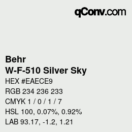 カラーコード: Behr - W-F-510 Silver Sky | qconv.com