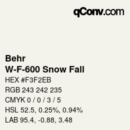Code couleur: Behr - W-F-600 Snow Fall | qconv.com