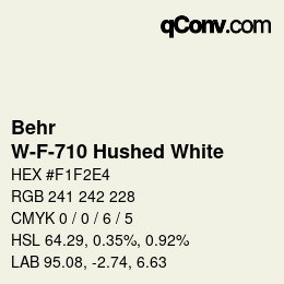Color code: Behr - W-F-710 Hushed White | qconv.com