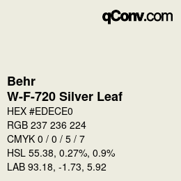 Color code: Behr - W-F-720 Silver Leaf | qconv.com