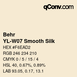 カラーコード: Behr - YL-W07 Smooth Silk | qconv.com