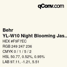 Color code: Behr - YL-W10 Night Blooming Jasmine | qconv.com