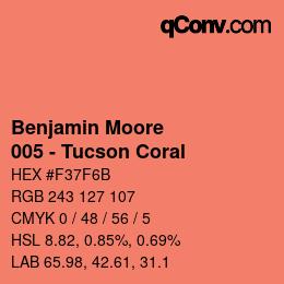 Farbcode: Benjamin Moore - 005 - Tucson Coral | qconv.com