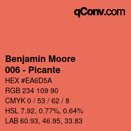 Farbcode: Benjamin Moore - 006 - Picante | qconv.com