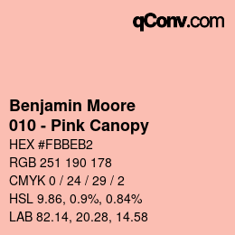 カラーコード: Benjamin Moore - 010 - Pink Canopy | qconv.com