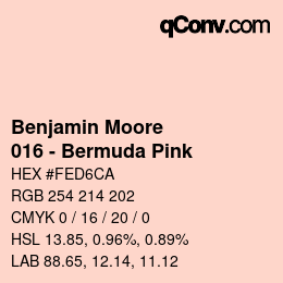 カラーコード: Benjamin Moore - 016 - Bermuda Pink | qconv.com