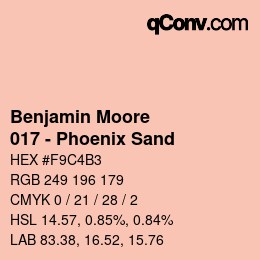 カラーコード: Benjamin Moore - 017 - Phoenix Sand | qconv.com