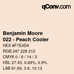 カラーコード: Benjamin Moore - 022 - Peach Cooler | qconv.com