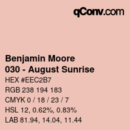 カラーコード: Benjamin Moore - 030 - August Sunrise | qconv.com