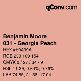 カラーコード: Benjamin Moore - 031 - Georgia Peach | qconv.com