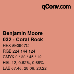 カラーコード: Benjamin Moore - 032 - Coral Rock | qconv.com