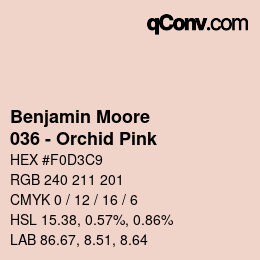 Color code: Benjamin Moore - 036 - Orchid Pink | qconv.com