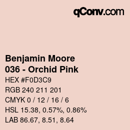 Code couleur: Benjamin Moore - 036 - Orchid Pink | qconv.com