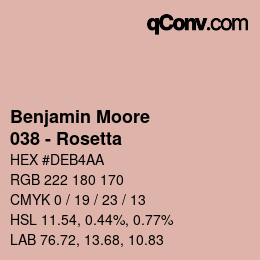 Farbcode: Benjamin Moore - 038 - Rosetta | qconv.com