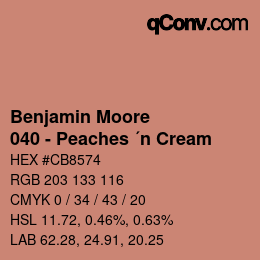 Farbcode: Benjamin Moore - 040 - Peaches ´n Cream | qconv.com