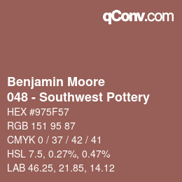 Código de color: Benjamin Moore - 048 - Southwest Pottery | qconv.com