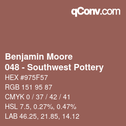カラーコード: Benjamin Moore - 048 - Southwest Pottery | qconv.com