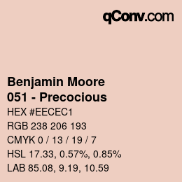 カラーコード: Benjamin Moore - 051 - Precocious | qconv.com