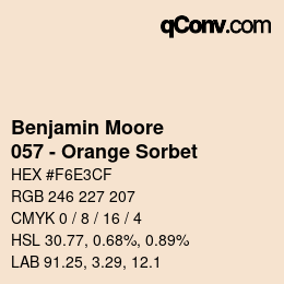 カラーコード: Benjamin Moore - 057 - Orange Sorbet | qconv.com