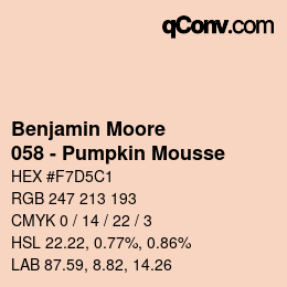 カラーコード: Benjamin Moore - 058 - Pumpkin Mousse | qconv.com