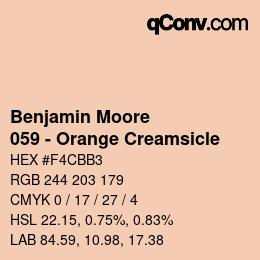 Color code: Benjamin Moore - 059 - Orange Creamsicle | qconv.com