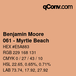 カラーコード: Benjamin Moore - 061 - Myrtle Beach | qconv.com