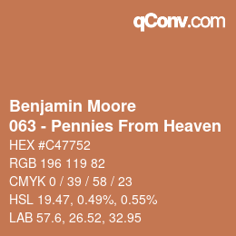 Código de color: Benjamin Moore - 063 - Pennies From Heaven | qconv.com