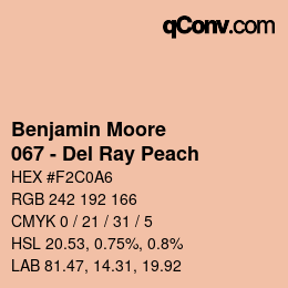 Color code: Benjamin Moore - 067 - Del Ray Peach | qconv.com