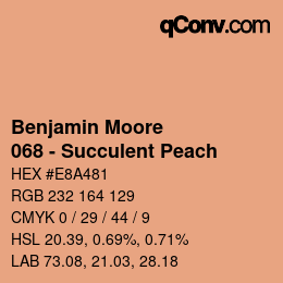 Code couleur: Benjamin Moore - 068 - Succulent Peach | qconv.com