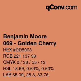 Código de color: Benjamin Moore - 069 - Golden Cherry | qconv.com